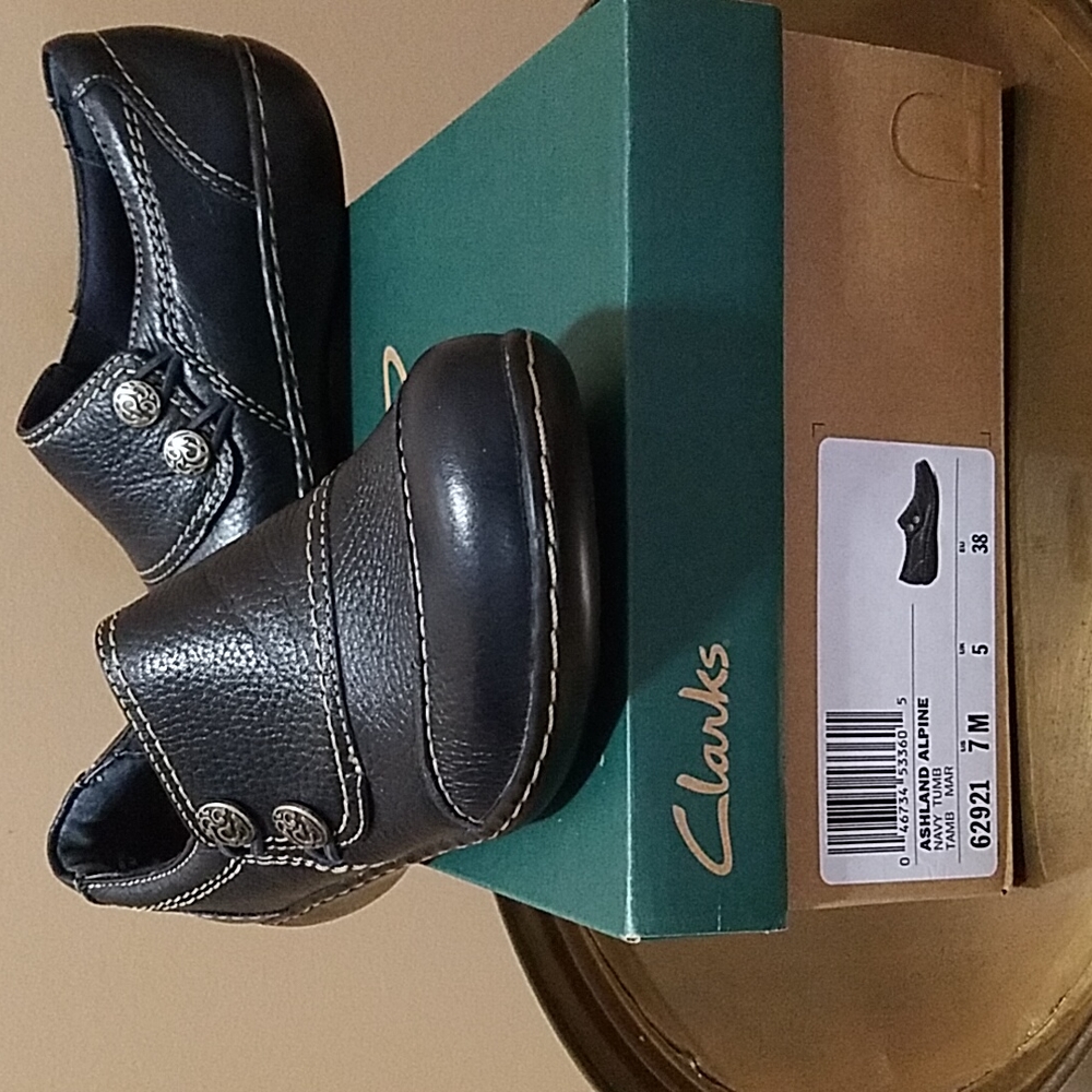 Clarks Redwood Ashland Lane Q, navy, size 7